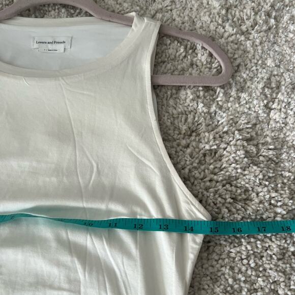 Lovers and Friends White Ruched Bodycon Mini Dress Small - Picture 7 of 8